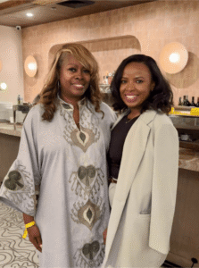 LaTosha Brown and Monica Riley at the Democracy Alliance gathering, Alabama, March 2025